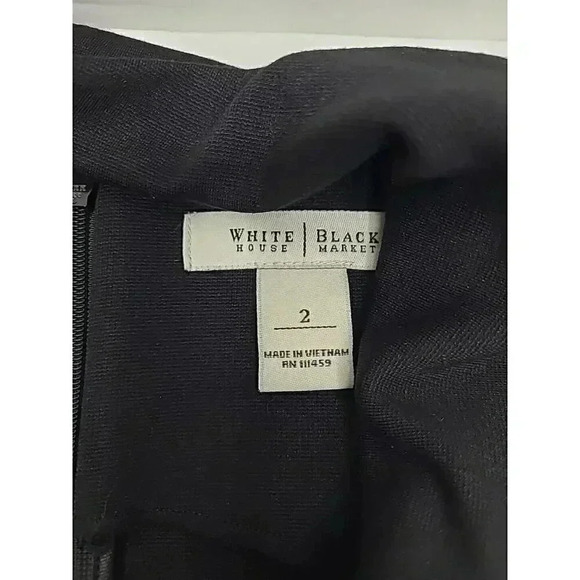 White House Black Market Pencil Dress Women's Size 2 Black Sleeveless Cowal Neck - Picture 4 of 7